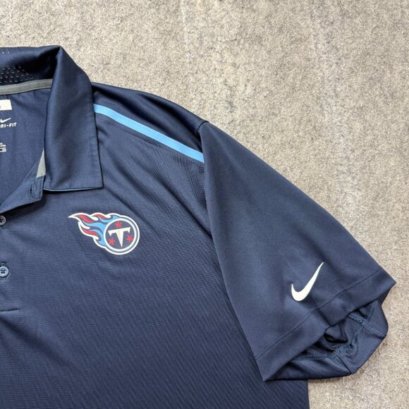 Tennessee Titans Nike Polo Shirt Men XL Blue OnField DRI-FIT Performance - Picture 4 of 14